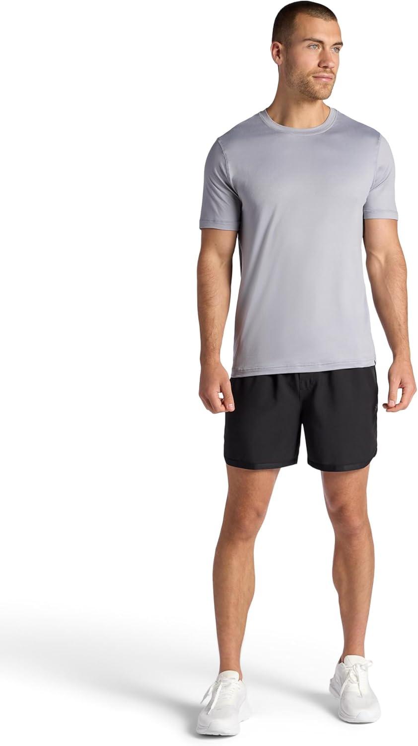 imageGaiam Mens Lunge 5 Short Standard Fit Stretch Lightweight Material MoistureWickingBlack