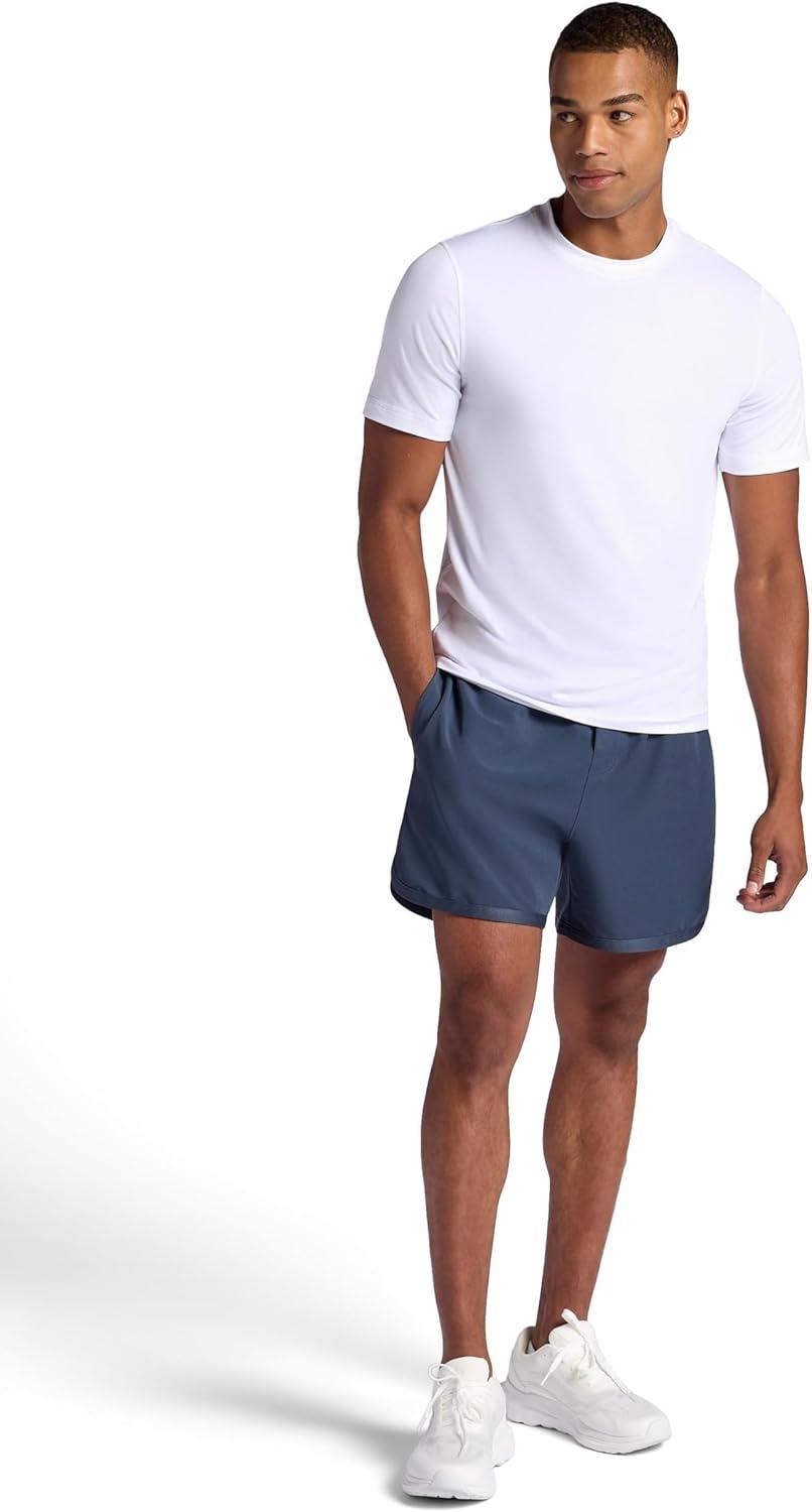 imageGaiam Mens Lunge 5 Short Standard Fit Stretch Lightweight Material MoistureWickingCool Grey