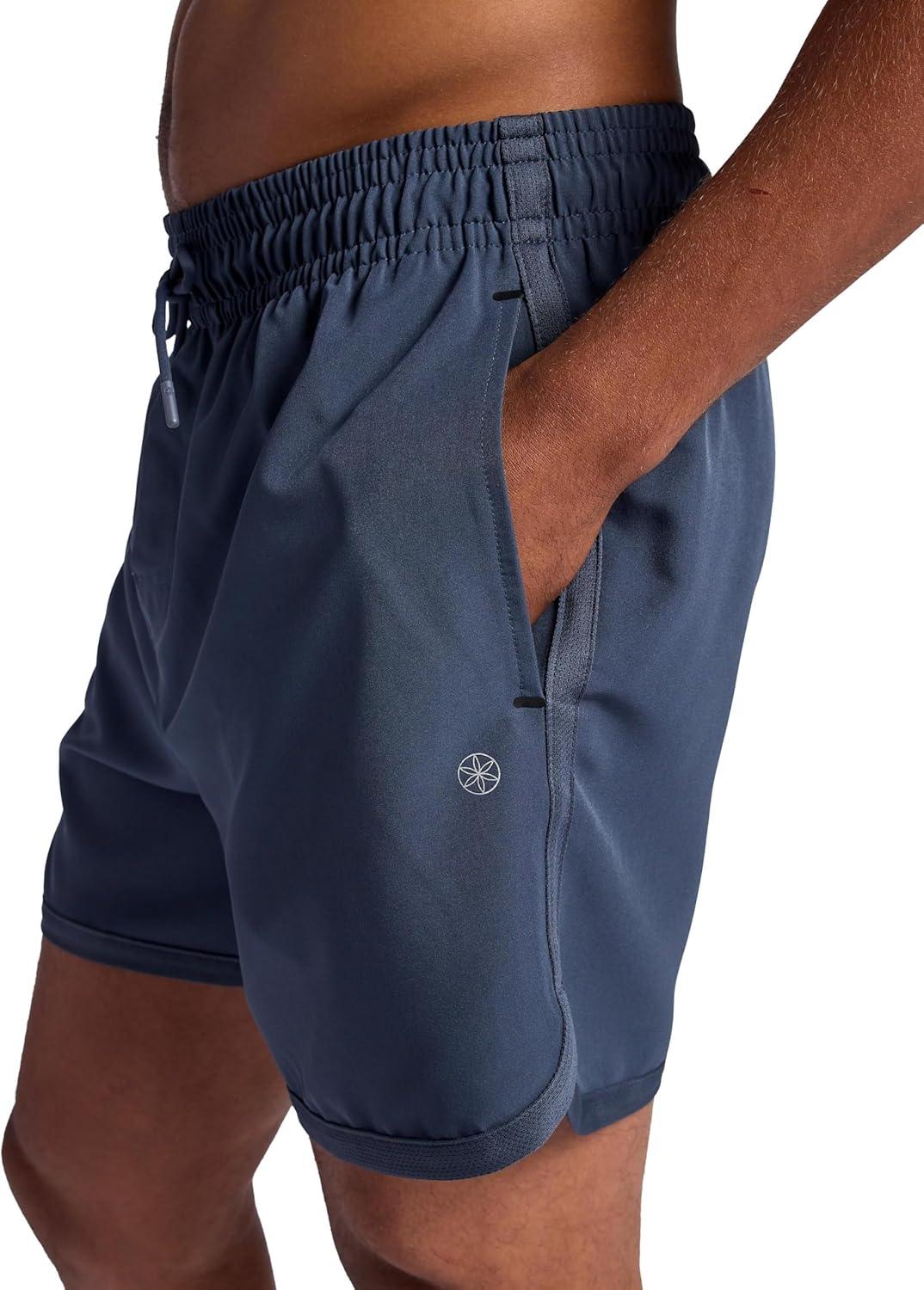 imageGaiam Mens Lunge 5 Short Standard Fit Stretch Lightweight Material MoistureWickingCool Grey