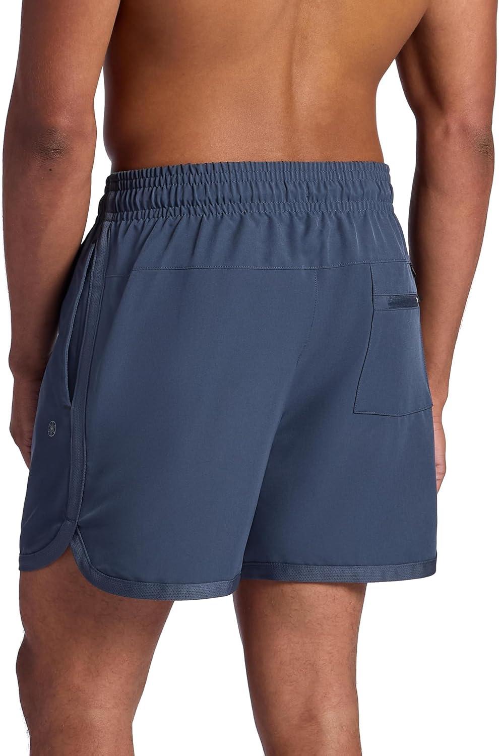 imageGaiam Mens Lunge 5 Short Standard Fit Stretch Lightweight Material MoistureWickingCool Grey