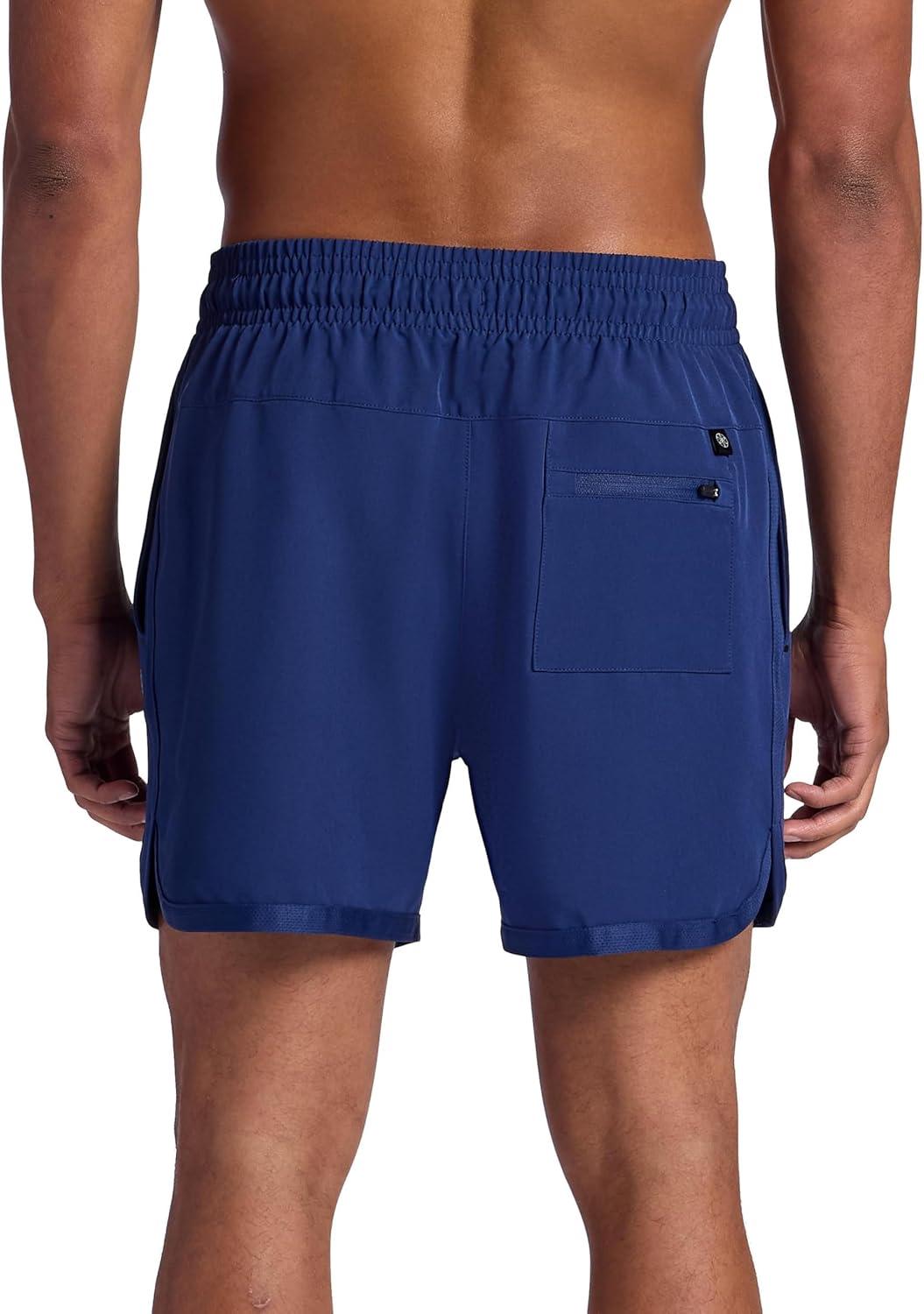 imageGaiam Mens Lunge 5 Short Standard Fit Stretch Lightweight Material MoistureWickingMedieval Blue
