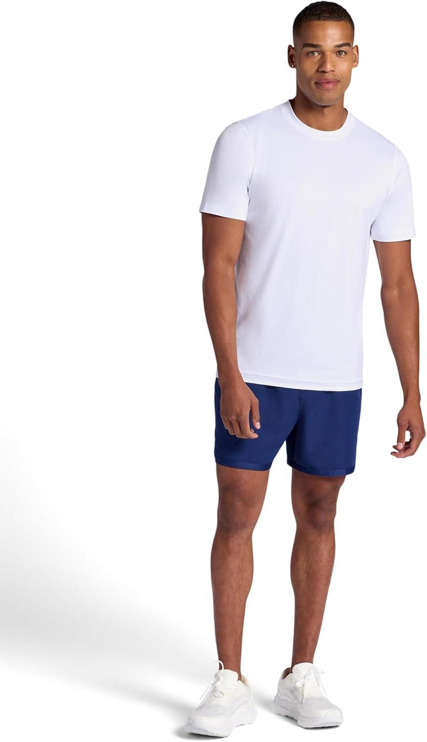 imageGaiam Mens Lunge 5 Short Standard Fit Stretch Lightweight Material MoistureWickingMedieval Blue