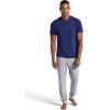 Gaiam Mens Bliss Balance Short Sleeve Henley Top(Medieval Blue)