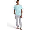 Gaiam Mens Bliss Balance Short Sleeve Henley Top(Pastel Turq)