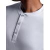 Gaiam Mens Bliss Balance Short Sleeve Henley Top(Sleet)