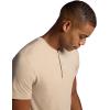 Gaiam Mens Bliss Balance Short Sleeve Henley Top(White Pepper)