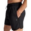 Gaiam Mens Lunge 5” Short, Standard Fit, Stretch Lightweight Material, Moisture-Wicking(Black)