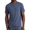 Gaiam Mens Bliss Balance Short Sleeve Henley Top(Cool Grey)