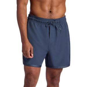 Gaiam Mens Lunge 5” Short, Standard Fit, Stretch Lightweight Material, Moisture-Wicking(Cool Grey)