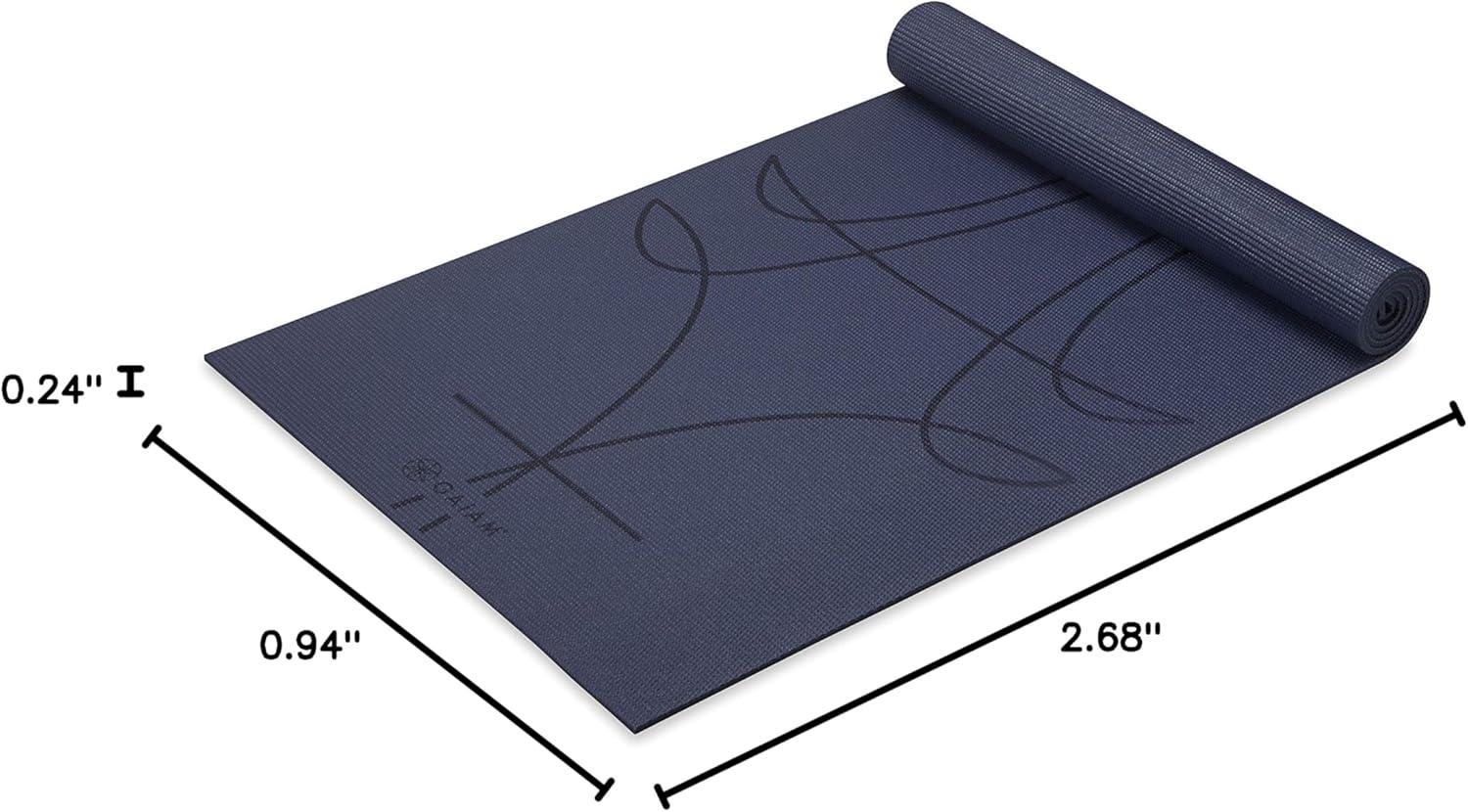 imageGaiam Yoga Mat Premium 6mm Print Extra Thick Non Slip Exercise amp Fitness Mat for All Types of Yoga Pilates amp Floor Workouts 68L x 24W x 6mm ThickAlignment Print Ink