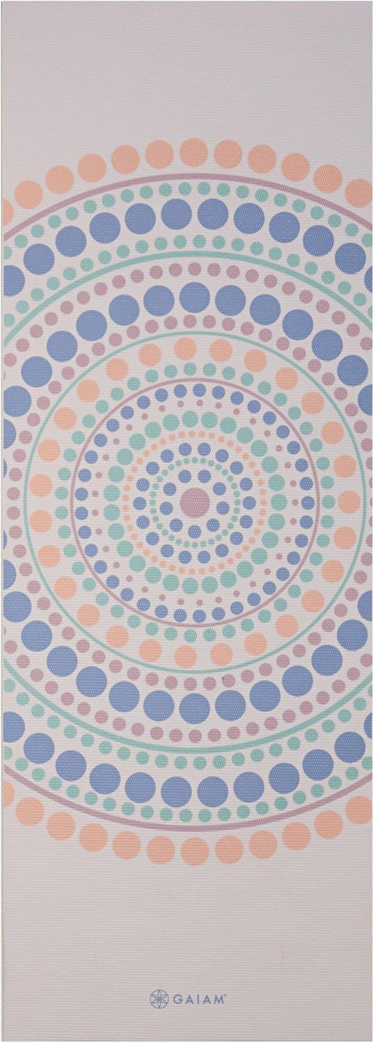 imageGaiam Yoga Mat  Premium 6mm Print Extra Thick Non Slip Exercise amp Fitness Mat for All Types of Yoga Pilates amp Floor Workouts 68L x 24W x 6mm ThickRainbow Trance