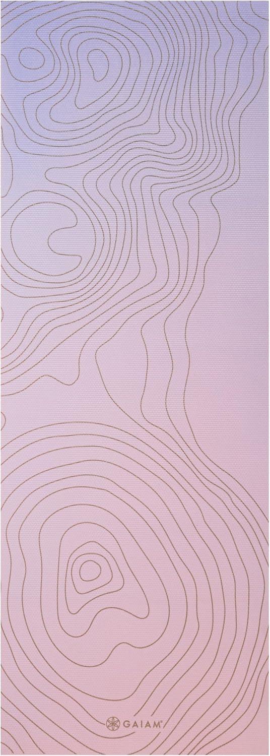imageGaiam Yoga Mat Premium 6mm Print Extra Thick Non Slip Exercise amp Fitness Mat for All Types of Yoga Pilates amp Floor Workouts 68L x 24W x 6mm ThickTopo Sherbet