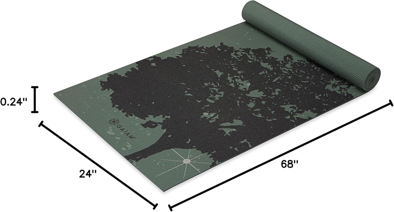 imageGaiam Yoga Mat Premium 6mm Print Extra Thick Non Slip Exercise amp Fitness Mat for All Types of Yoga Pilates amp Floor Workouts 68L x 24W x 6mm ThickLuminary