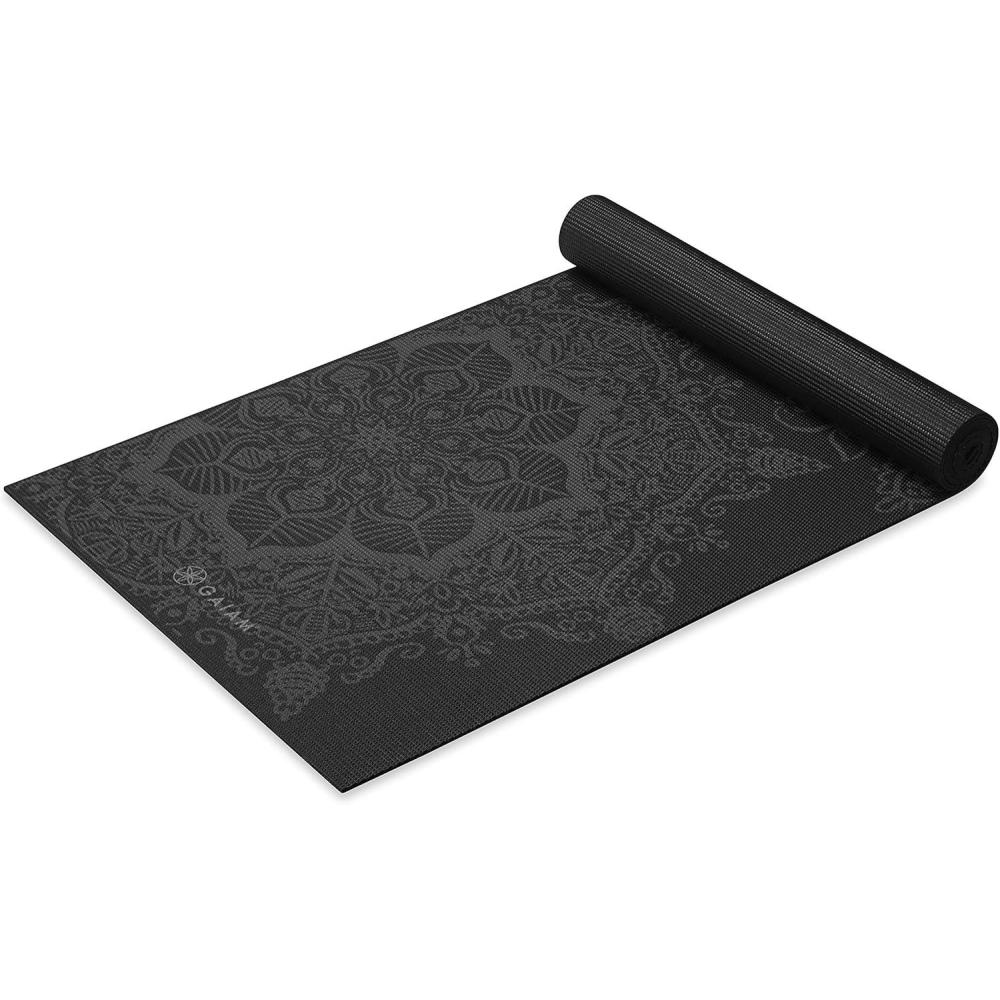 imageGaiam Yoga Mat Premium 6mm Print Extra Thick Non Slip Exercise amp Fitness Mat for All Types of Yoga Pilates amp Floor Workouts 68L x 24W x 6mm ThickMidnight Mandala