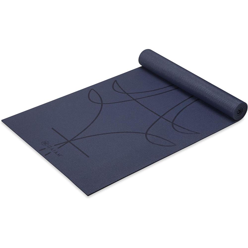 imageGaiam Yoga Mat Premium 6mm Print Extra Thick Non Slip Exercise amp Fitness Mat for All Types of Yoga Pilates amp Floor Workouts 68L x 24W x 6mm ThickAlignment Print Ink