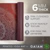 Gaiam Yoga Mat – Premium 6mm Print Extra Thick Non Slip Exercise & Fitness Mat for All Types of Yoga, Pilates & Floor Workouts (68″L x 24″W x 6mm Thick)(Metallic Sunset)