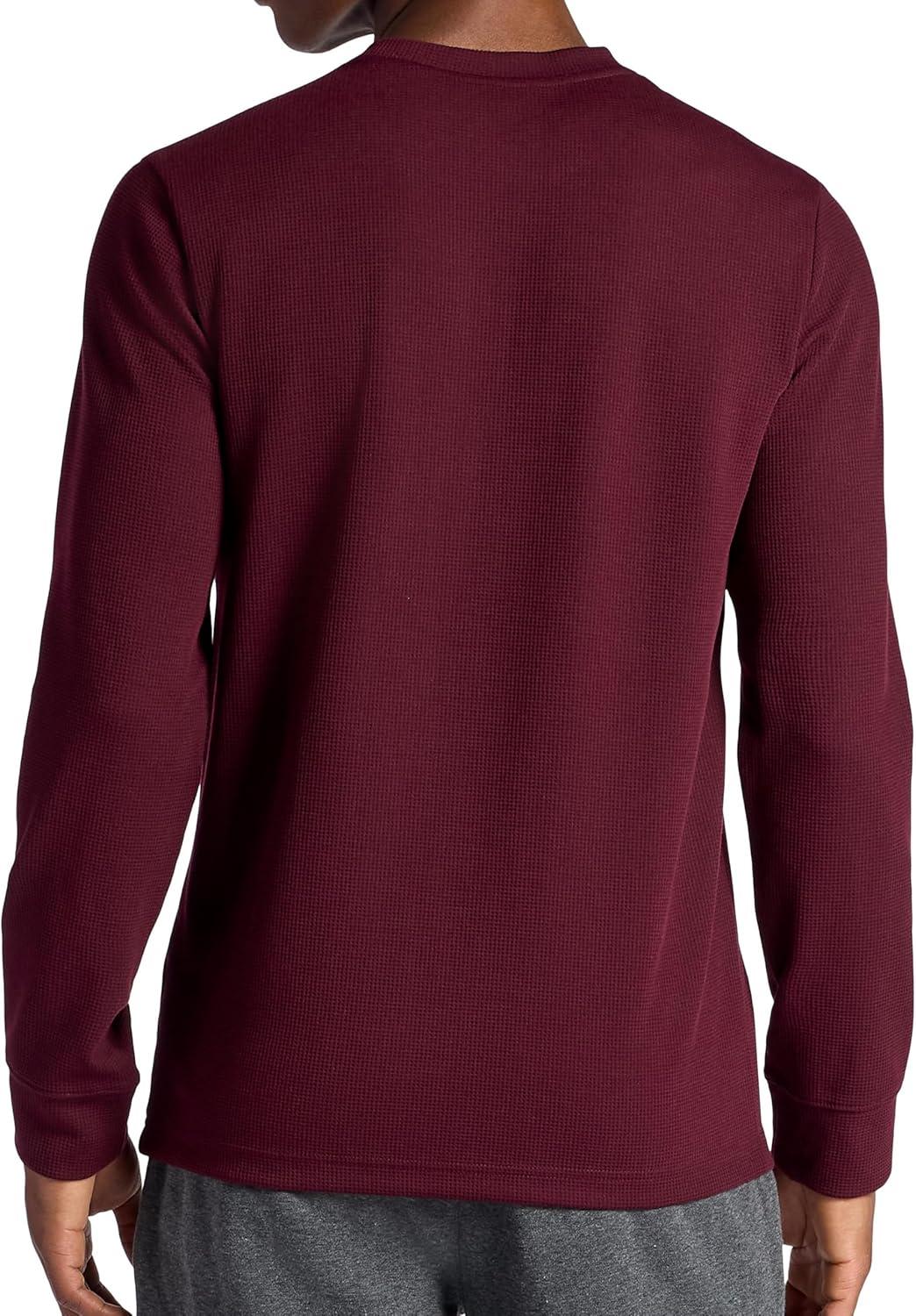 imageGaiam Mens Cozy amp Cool Long Sleeve Crewneck Top Standard Fit Stretch Midweight Micro Waffle Jacquard MaterialPort Royale