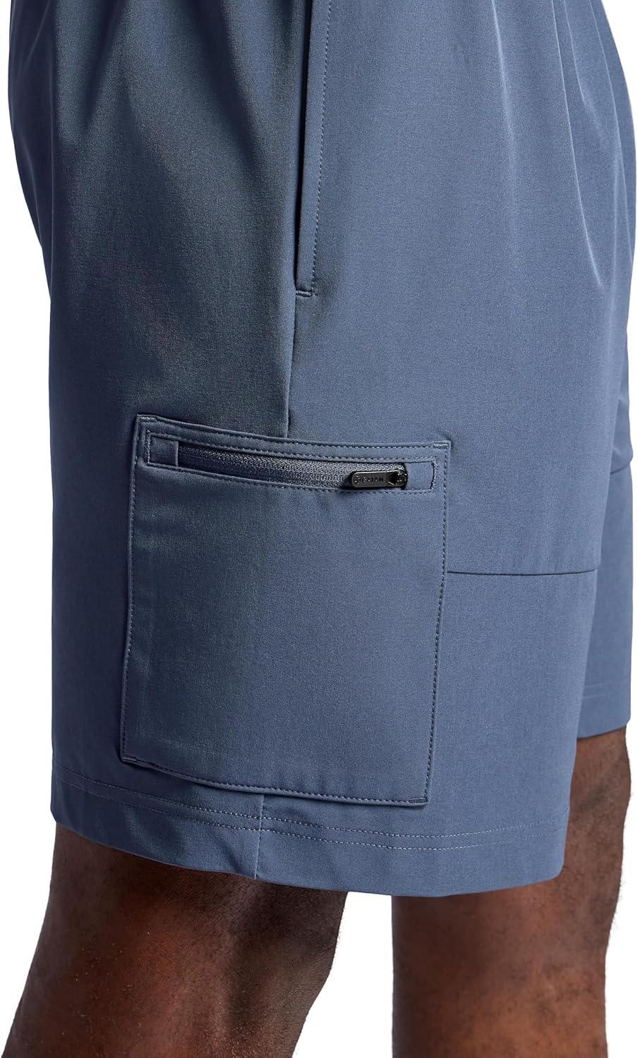 imageGaiam Mens Voyager Cargo 7 Short Standard Fit Stretch Lightweight Material MoistureWickingCool Grey