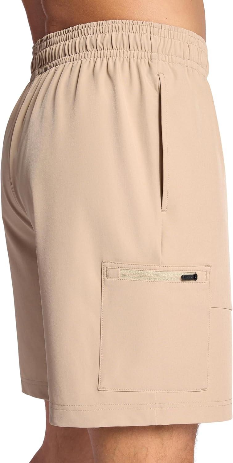 imageGaiam Mens Voyager Cargo 7 Short Standard Fit Stretch Lightweight Material MoistureWickingHumus
