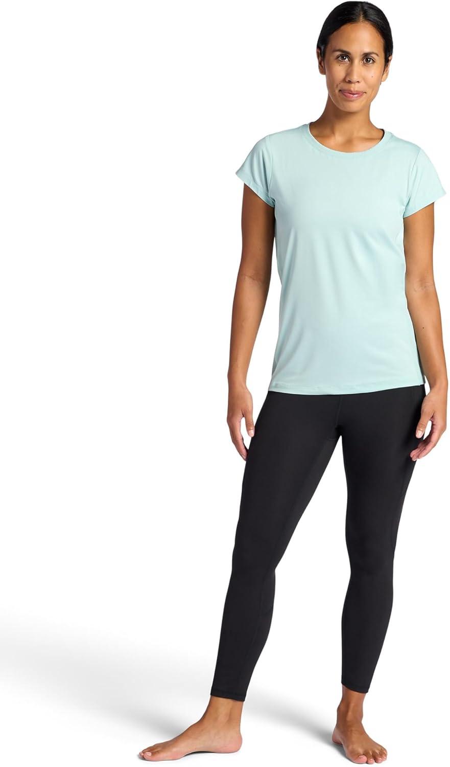 imageGaiam Womens Rib Mix Performance TShirt Slim Fit Stretch Lightweight MaterialBlue Haze