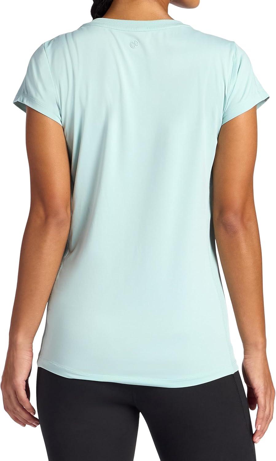 imageGaiam Womens Rib Mix Performance TShirt Slim Fit Stretch Lightweight MaterialBlue Haze
