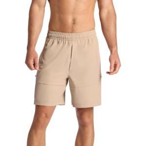 Gaiam Mens Voyager Cargo 7” Short, Standard Fit, Stretch Lightweight Material, Moisture-Wicking(Humus)