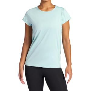Gaiam Womens Rib Mix Performance T-Shirt, Slim Fit, Stretch Lightweight Material(Blue Haze)