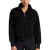 Gaiam Women’s Sherpa Jacket, Cropped Fit, Stretch Heavyweight Material(Black (Tap Shoe))