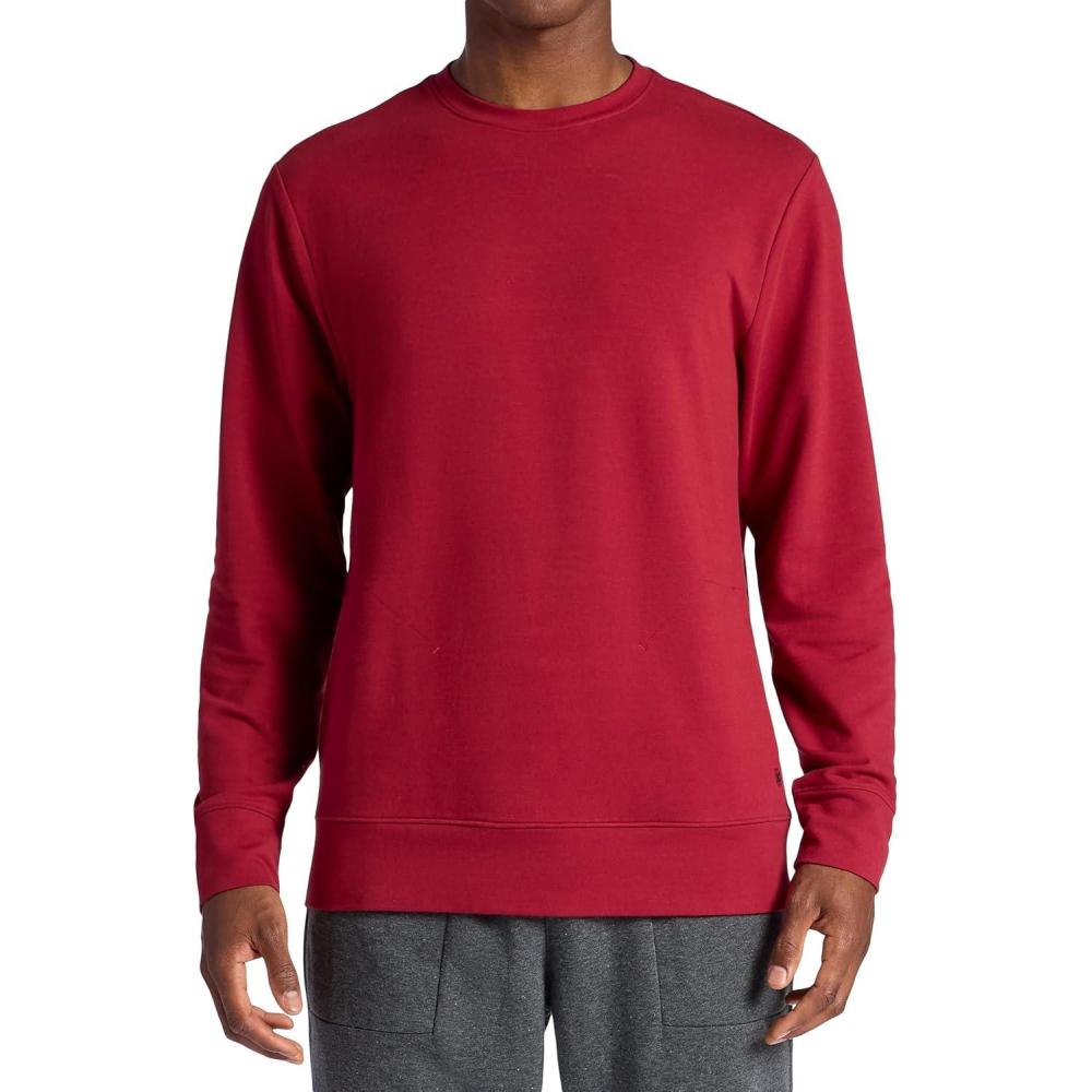 imageGaiam mens Namaste Crewneck Top Relaxed Fit Stretch Heavyweight Terry MaterialBiking Red