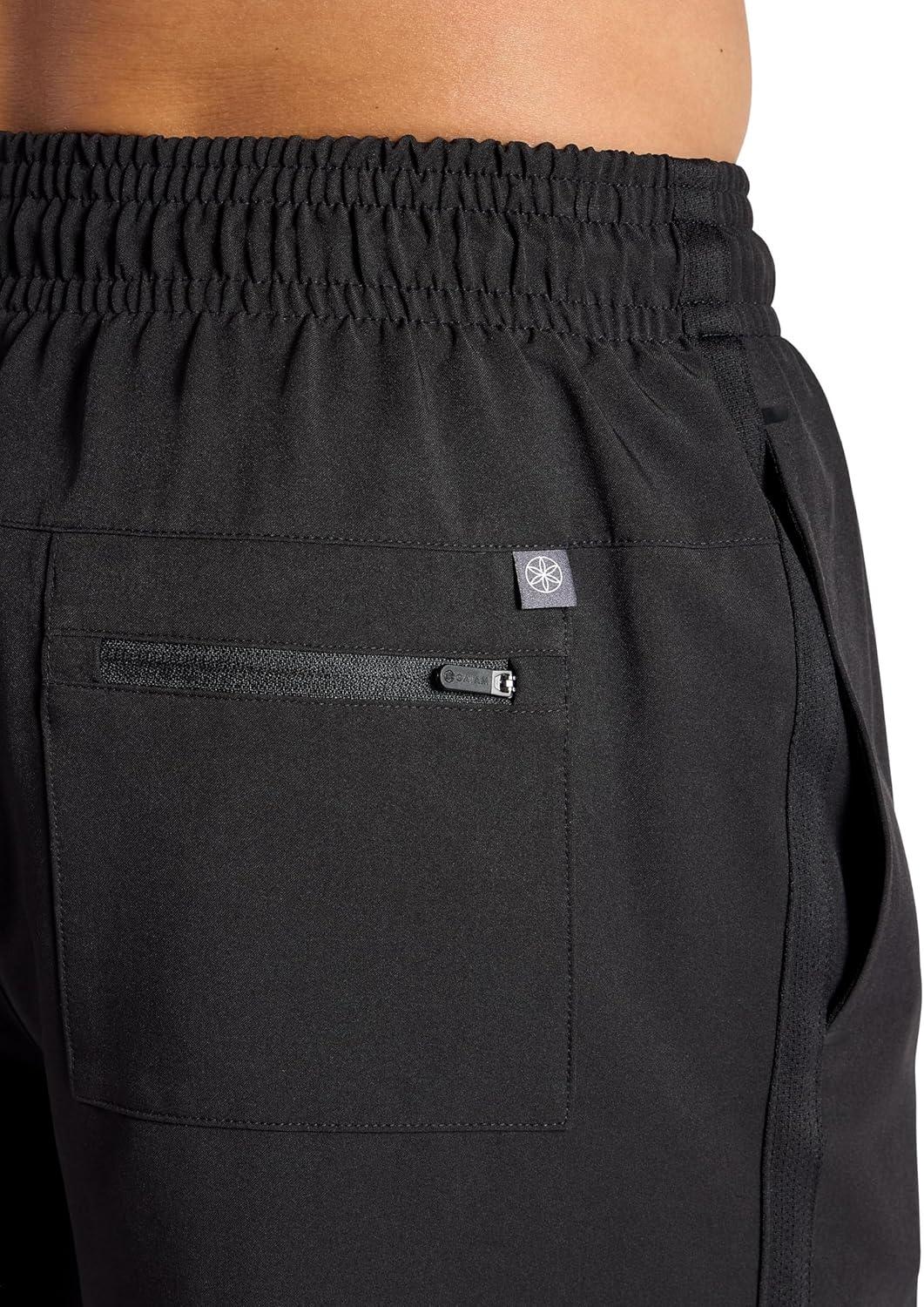 imageGaiam Mens Lunge 5 Short Standard Fit Stretch Lightweight Material MoistureWickingBlack