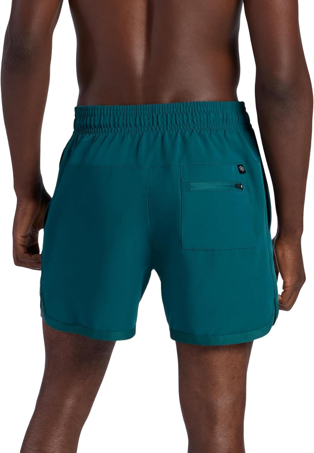 imageGaiam Mens Lunge 5 Short Standard Fit Stretch Lightweight Material MoistureWickingDeep Teal