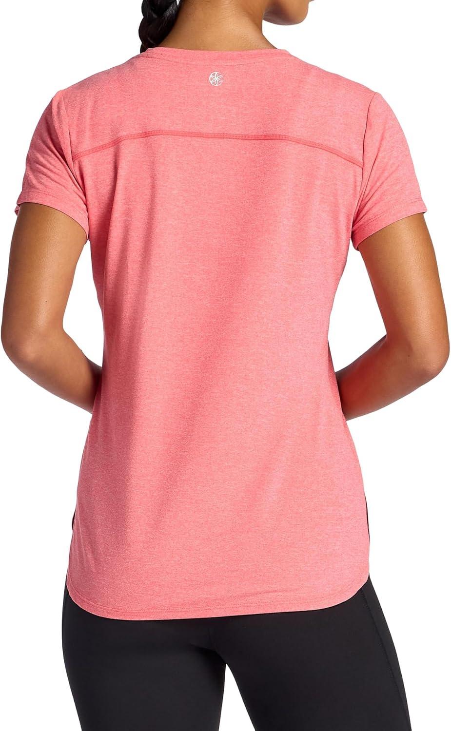 imageGaiam Womens Everyday Performance Crewneck TShirt Slim Fit Stretch Lightweight Material MoistureWickingHibiscus Heather