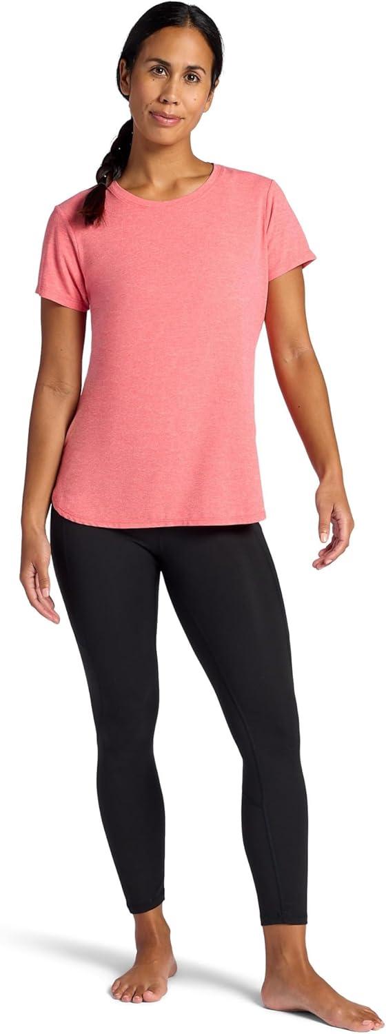 imageGaiam Womens Everyday Performance Crewneck TShirt Slim Fit Stretch Lightweight Material MoistureWickingHibiscus Heather