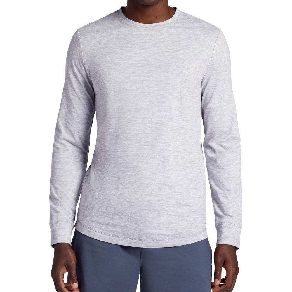 imageGaiam Mens Breathe Ease Long Sleeve Crewneck TopSleet Heather