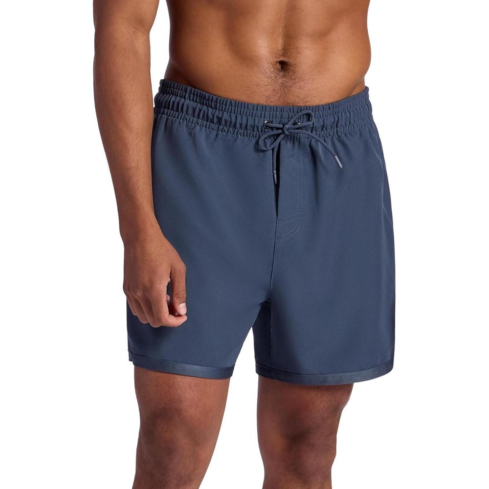 imageGaiam Mens Lunge 5 Short Standard Fit Stretch Lightweight Material MoistureWickingCool Grey
