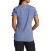 Gaiam Women’s Everyday Performance Crewneck T-Shirt, Slim Fit, Stretch Lightweight Material, Moisture-Wicking(Blue Indigo Heather)