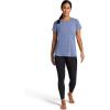 Gaiam Women’s Everyday Performance Crewneck T-Shirt, Slim Fit, Stretch Lightweight Material, Moisture-Wicking(Blue Indigo Heather)