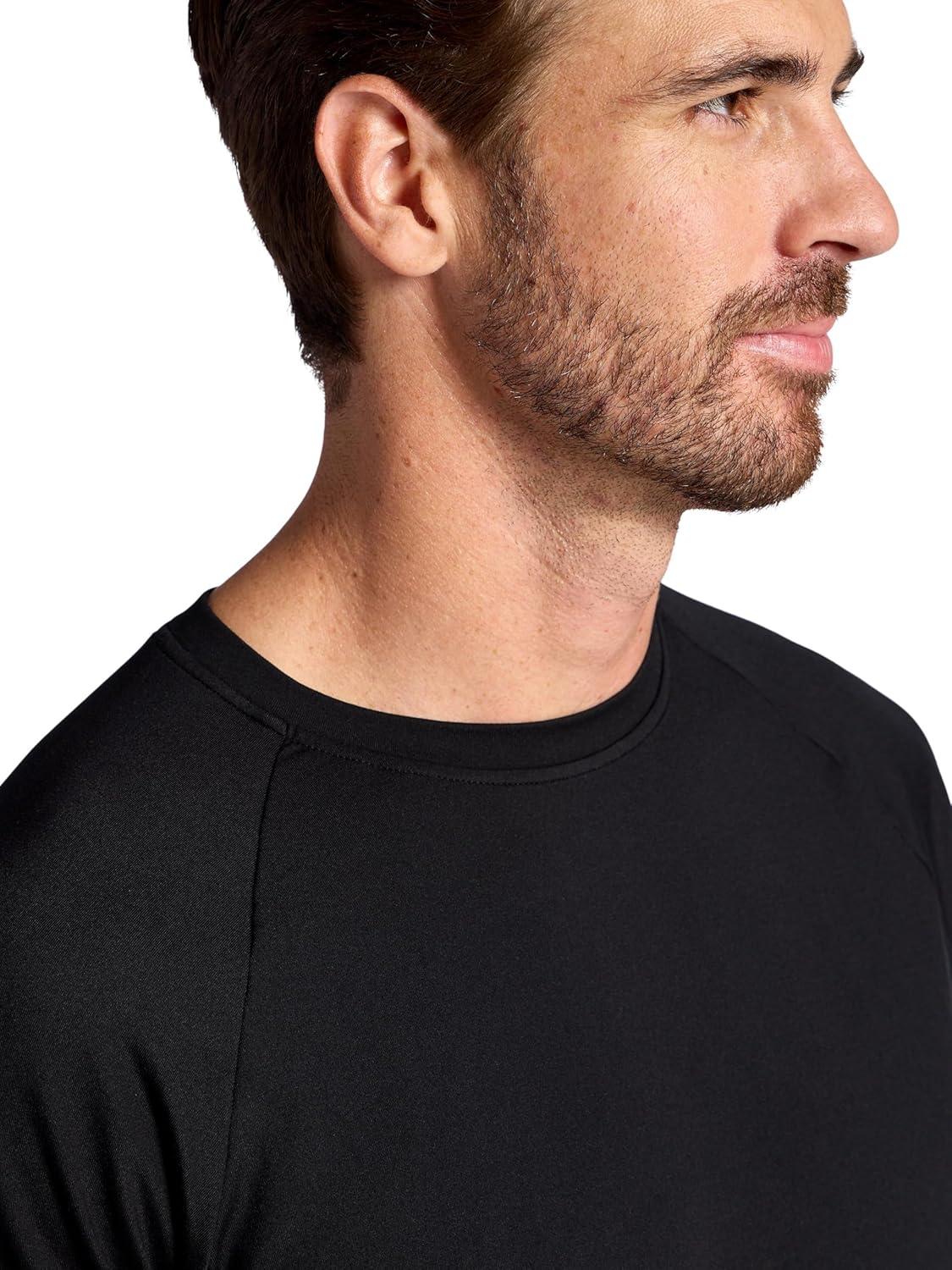 imageGaiam Mens Supine Crewneck Top Relaxed Fit Stretch Midweight MaterialBlack