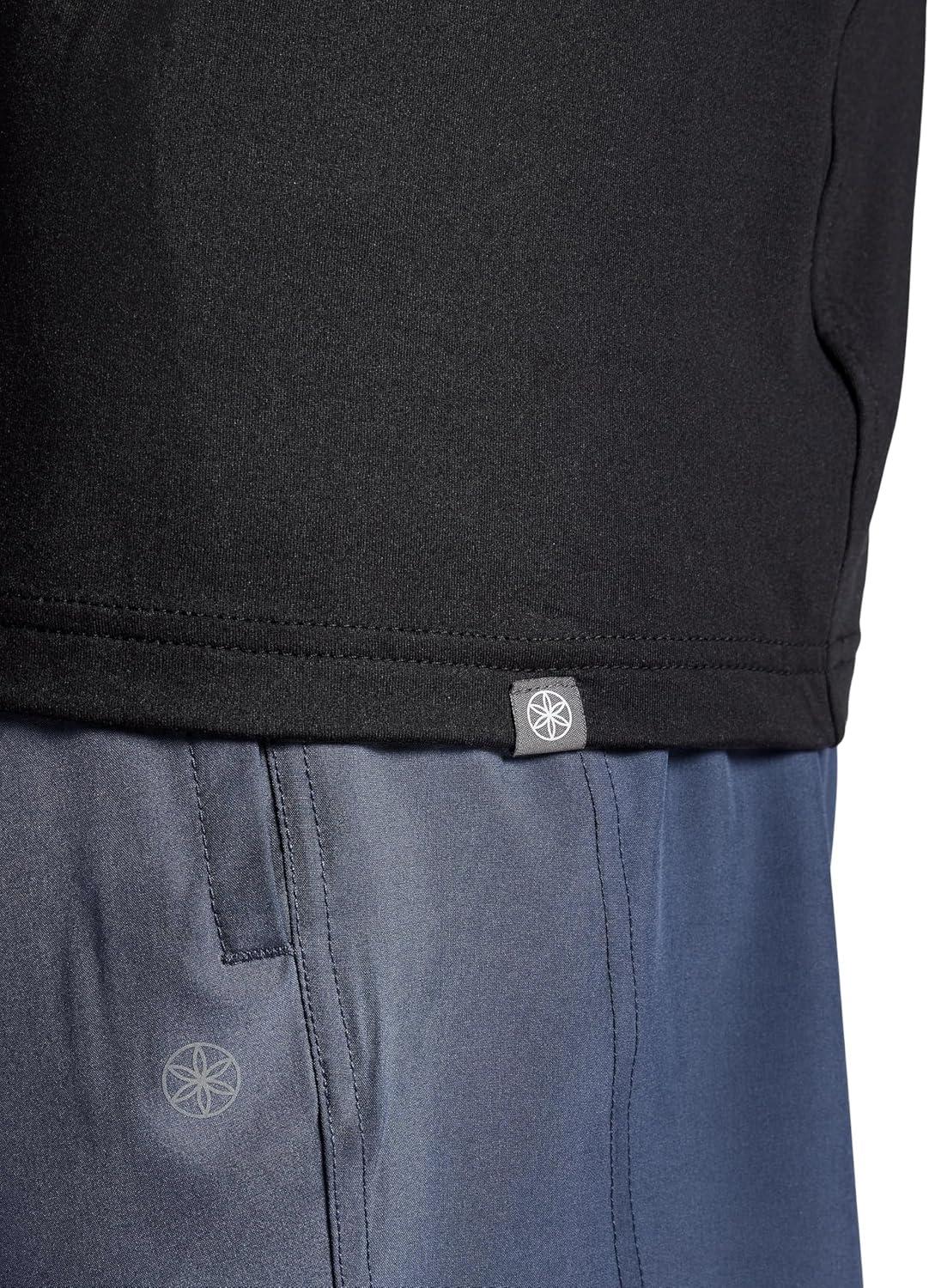 imageGaiam Mens Supine Crewneck Top Relaxed Fit Stretch Midweight MaterialBlack