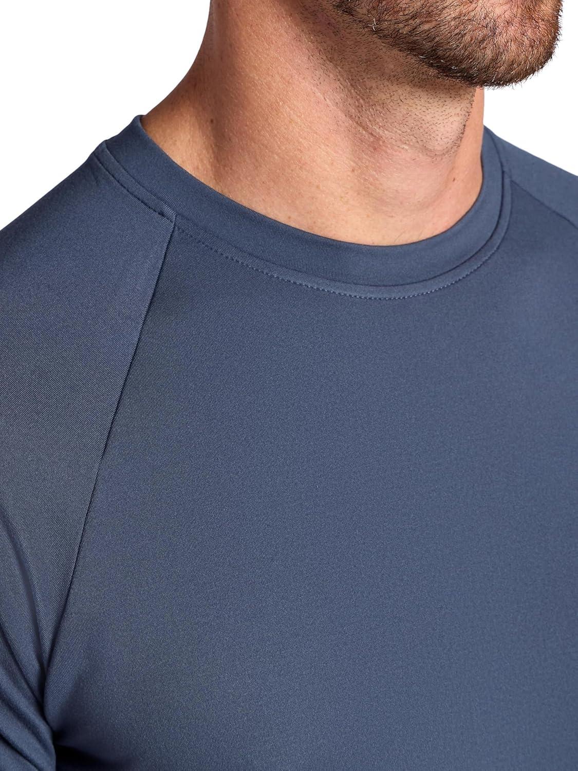 imageGaiam Mens Supine Crewneck Top Relaxed Fit Stretch Midweight MaterialCool Grey