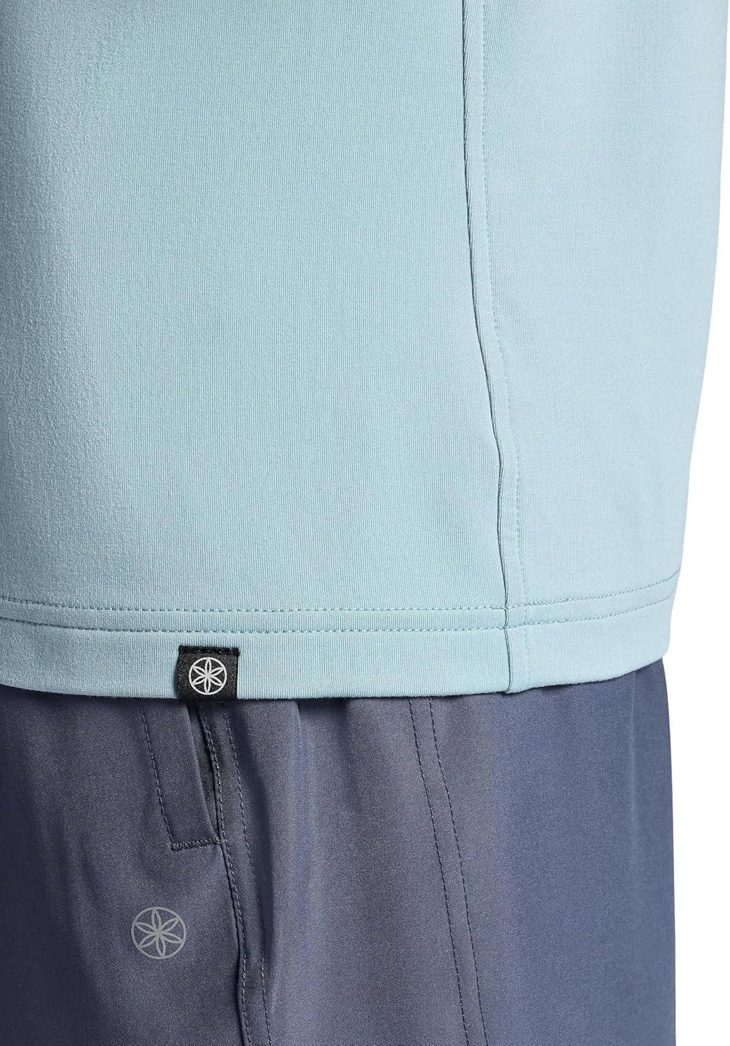 imageGaiam Mens Supine Crewneck Top Relaxed Fit Stretch Midweight MaterialSlate