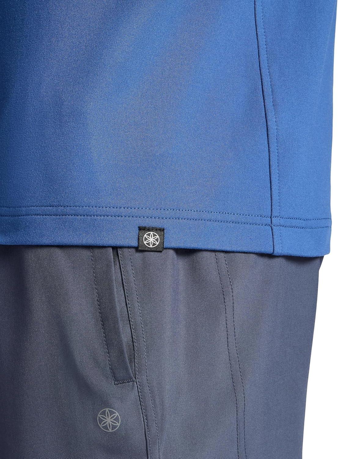 imageGaiam Mens Supine Crewneck Top Relaxed Fit Stretch Midweight MaterialTrue Navy