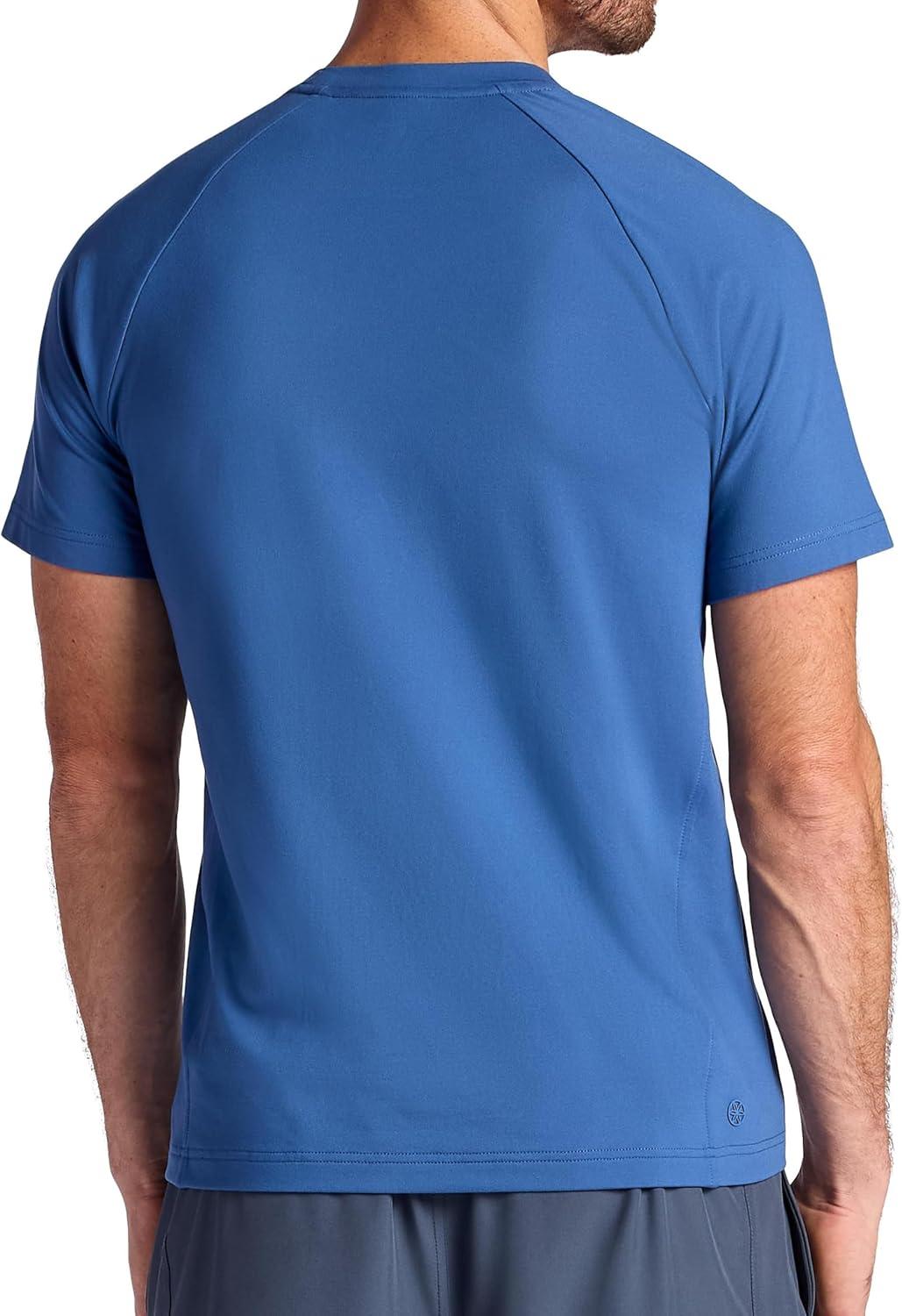 imageGaiam Mens Supine Crewneck Top Relaxed Fit Stretch Midweight MaterialTrue Navy