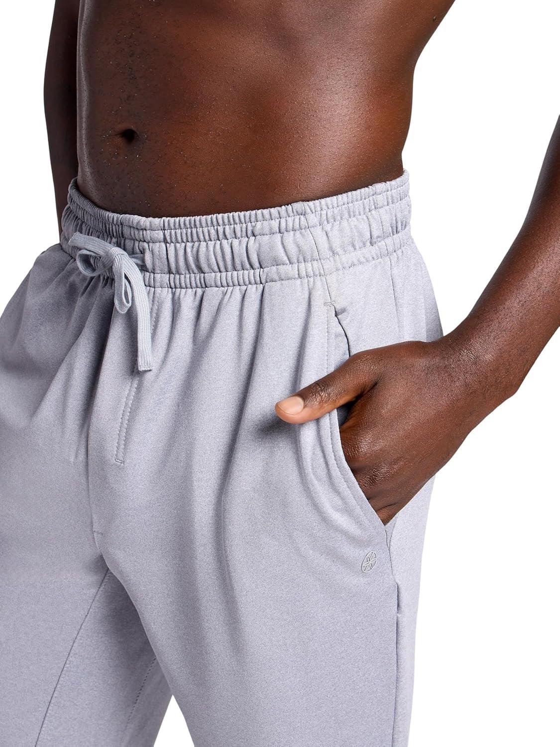 imageGaiam Mens Zen Flex Jogger Standard Fit 30 Inseam Stretch Midweight MaterialSleet Heather