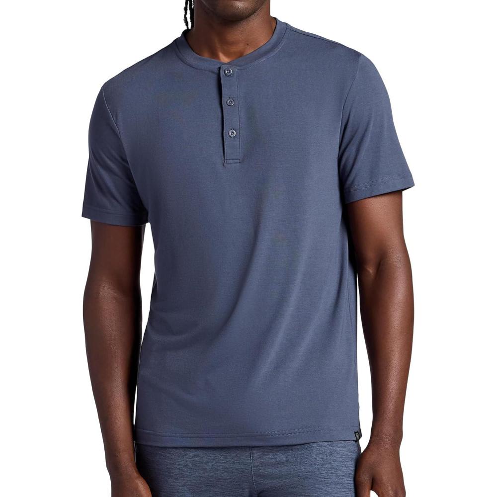 imageGaiam Mens Bliss Balance Short Sleeve Henley TopCool Grey