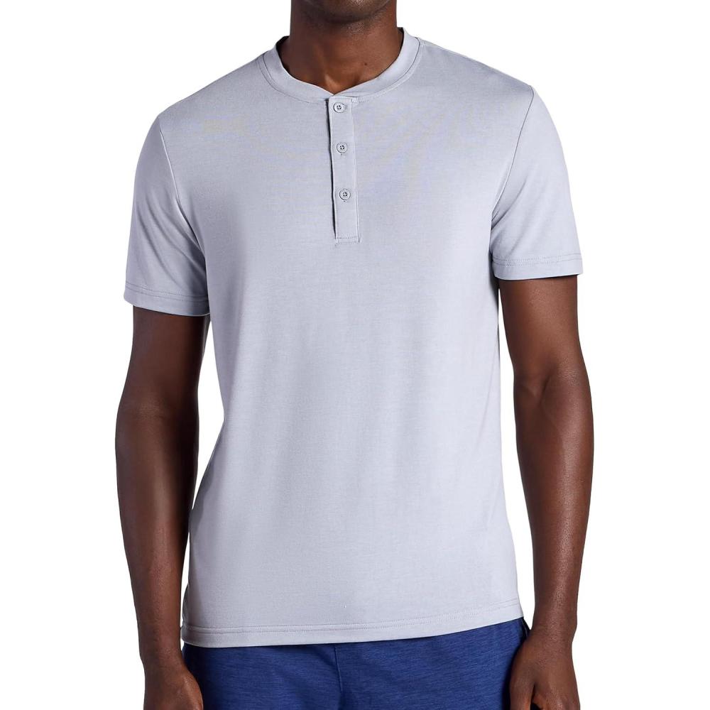 imageGaiam Mens Bliss Balance Short Sleeve Henley TopSleet
