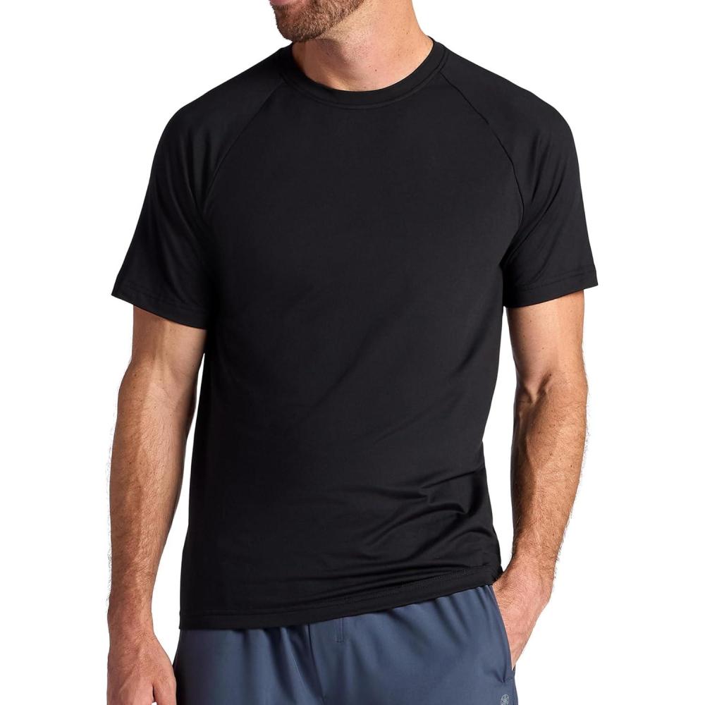 imageGaiam Mens Supine Crewneck Top Relaxed Fit Stretch Midweight MaterialBlack