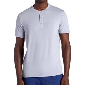 Gaiam Men’s Bliss Balance Short Sleeve Henley Top(Sleet)