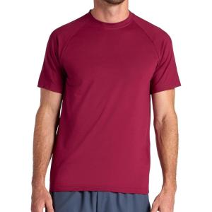 Gaiam Men’s Supine Crewneck Top, Relaxed Fit, Stretch Midweight Material(Beet)