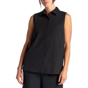 Gaiam Women’s On The Move Woven Tank Top, Standard Fit, Stretch Lightweight Material(Black (Tap Shoe))